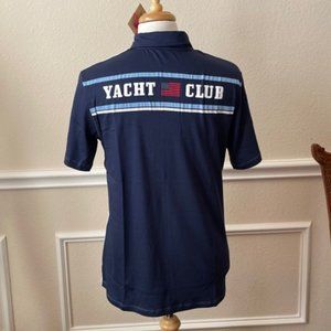 Alp-n-Rock Men's USA YACHT CLUB polo Shirt - White/Navy - Large (3)